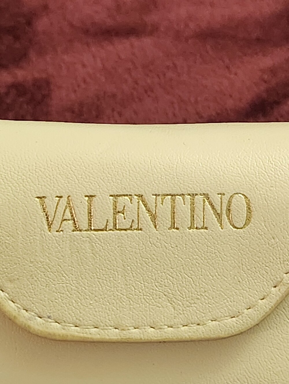 Valentino Cream Eyewear Pouch with Embossed Logo